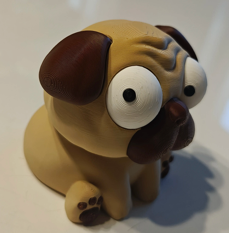 Goofy Puggy – 3D Printed Pug with Moveable Eyes 🐶👀
