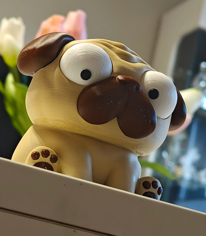 Goofy Puggy – 3D Printed Pug with Moveable Eyes 🐶👀
