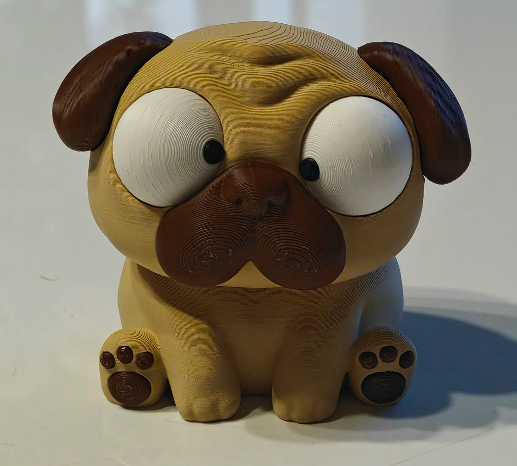 Goofy Puggy – 3D Printed Pug with Moveable Eyes 🐶👀
